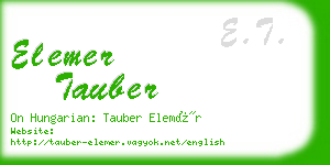 elemer tauber business card